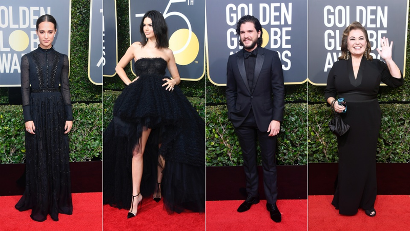 Illustration for article titled Every Look From the Golden Globes Red Carpet, Brought to You by Sexual Harassment and the Color Black